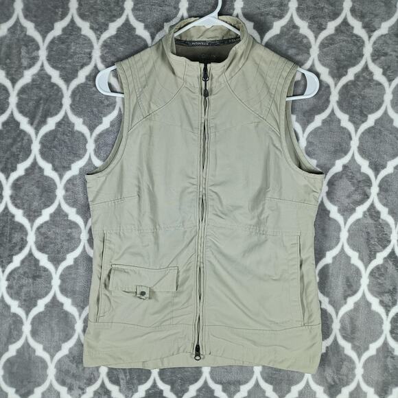 Columbia Titanium Vest Womens Small Khaki Omni-Dry Lightweight Hiking Full Zip - Picture 1 of 10